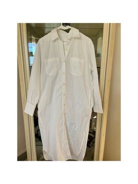 NWOT Maria McManus White Collared Midi Shirtdress M
